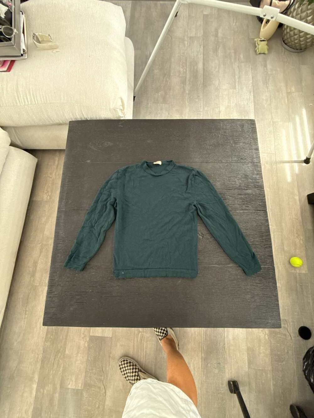 IC Dark Green Mock Neck Long Sleeve Knit Sweater made in Italy size S